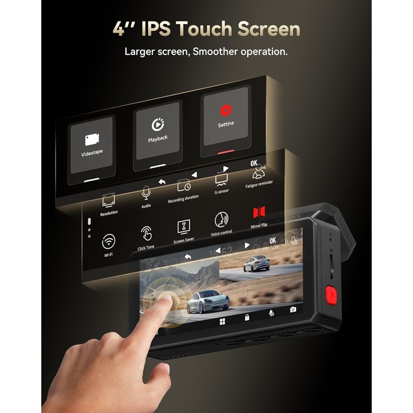 REDTIGER F77 4K Dual Channel Dash Cam - Front & Rear