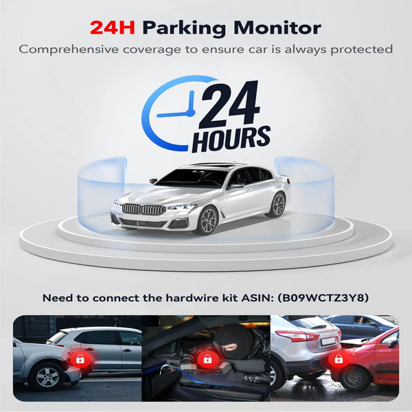 Redtiger F17 Elite 3-Channel Dash Cam - 4K Front, 1080P Inside & Rear