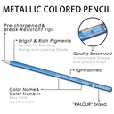 KALOUR 50 Metallic Color Pencil Set in Nylon Case Vibrant Metallic Colors