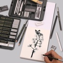 KALOUR 52-Pack Sketch Drawing Pencils Kit with Two Sketchbooks and Tin Box