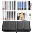 KALOUR 83 Mixed Pencil Drawing Set in Nylon Case - Complete Sketching Set