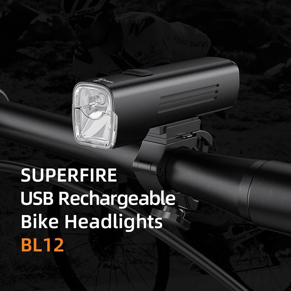 Superfire BL-12 1300lm Front Bicycle Light Rechargeable Water Resistant