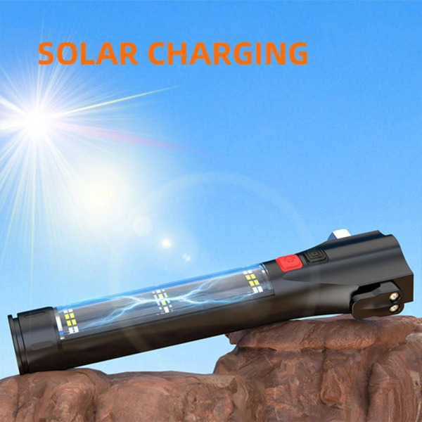 SUPERFIRE D30 Solar Rechargeable Flashlight - 310 Lumens Emergency Torch