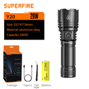 SUPERFIRE Y20 Zoomable LED Flashlight - 1200 Lumens Long-Range Torch