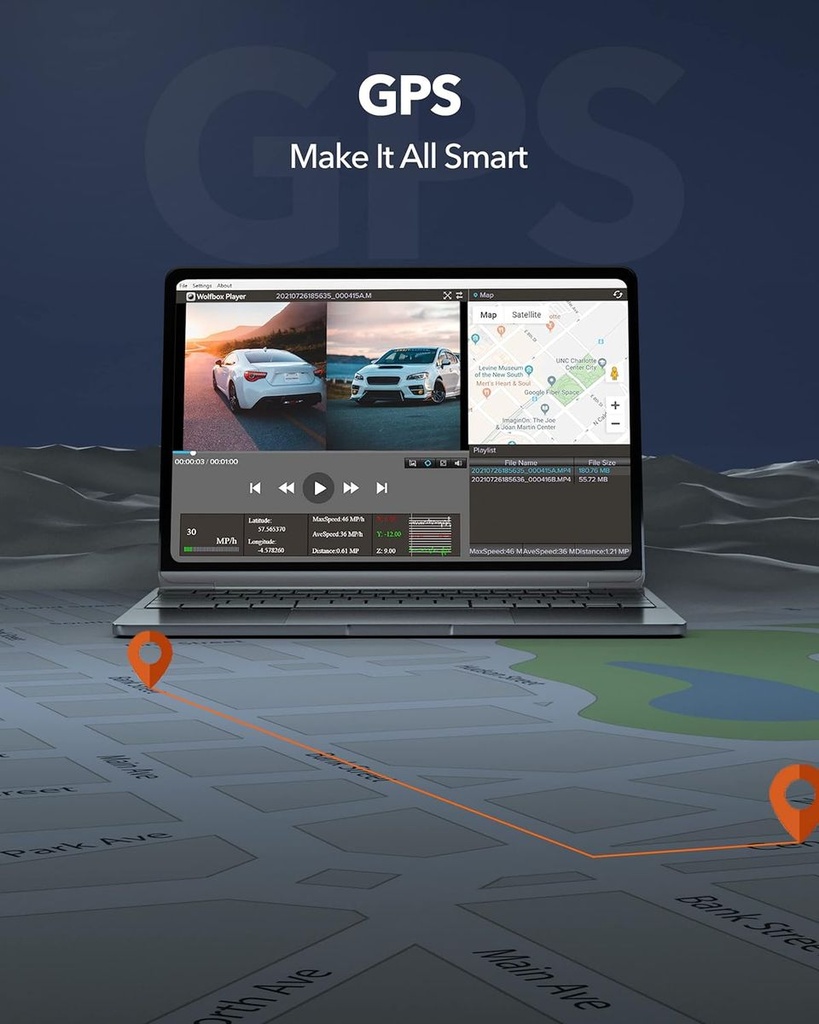 Wolfbox G850 12" 4K Smart Rear View Mirror Camera Dash Cam