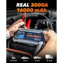 Wolfbox 3000A Jump Starter - 12V Car Battery Jump Starter, 65W Quick Charge