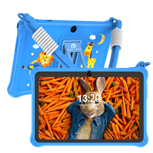 PRITOM Kids Adventure Tablet 7" - 2GB RAM, 32GB Storage, Parental Controls - Blue