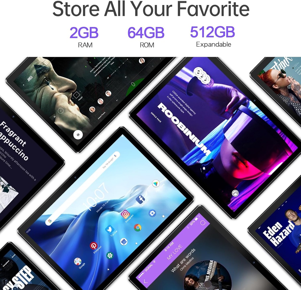 Pritom M10 10.1" Wifi Tablet 2GB RAM 64GB 6000mah Smart Tablet - Streaming