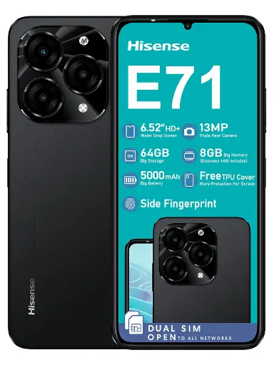[6976866171878] DEVICE NEW 6.52 HISENSE E71 8GB+64GB BLACK